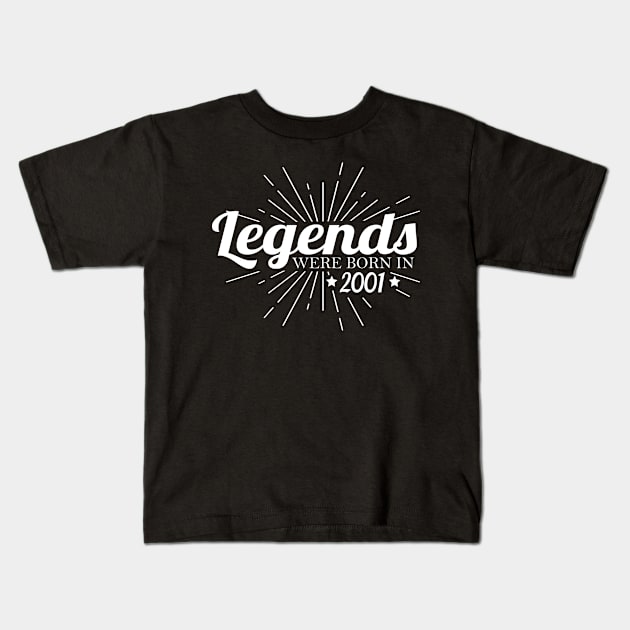 Legends were born in 2001 20th birthday sayings Kids T-Shirt by HBfunshirts